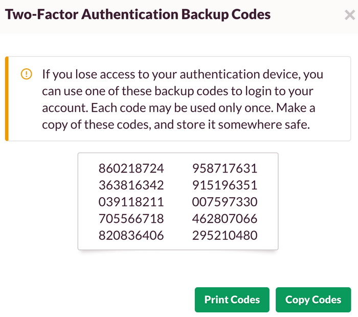 Независимо от того, какой метод 2FA вы выбрали, лучше спрятать эти резервные коды в защищенном месте, чтобы никто не мог использовать их для входа к вашему аккаунту